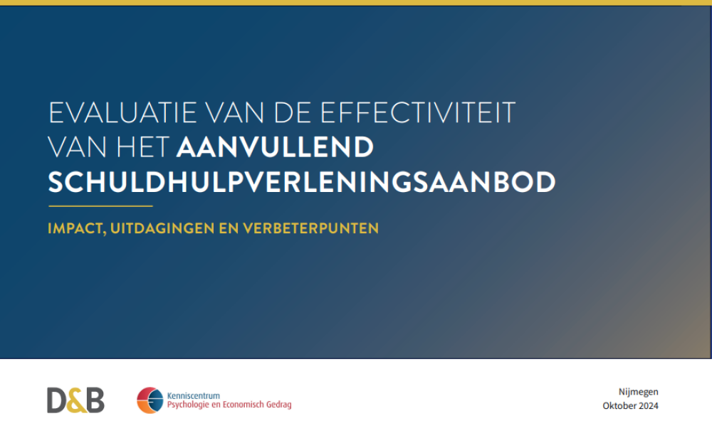 Evaluatie van de effectiviteit van het aanvullend schuldhulpverleningsaanbod